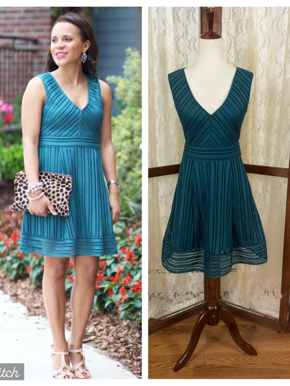 Gorgeous J. Crew Sleeveless Teal V-Neck Fit & Flare Dress